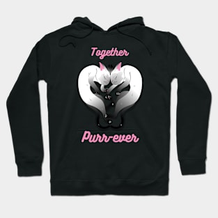 Together Purrever - Two Cats in love - Valentines Cats Hoodie